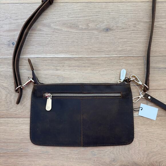 Bostanten Nola Vegan Leather Envelope Clutch Purse NEW Retro Coffee - Picture 9 of 13